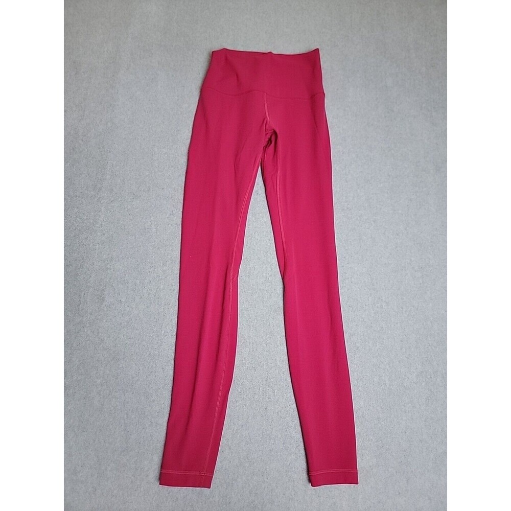 Lululemon Leggings Womens 4 30x21 Cropped Hot Pink Athletic Running Stretch - Picture 4 of 10